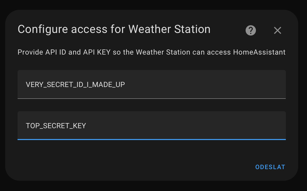 config dialog