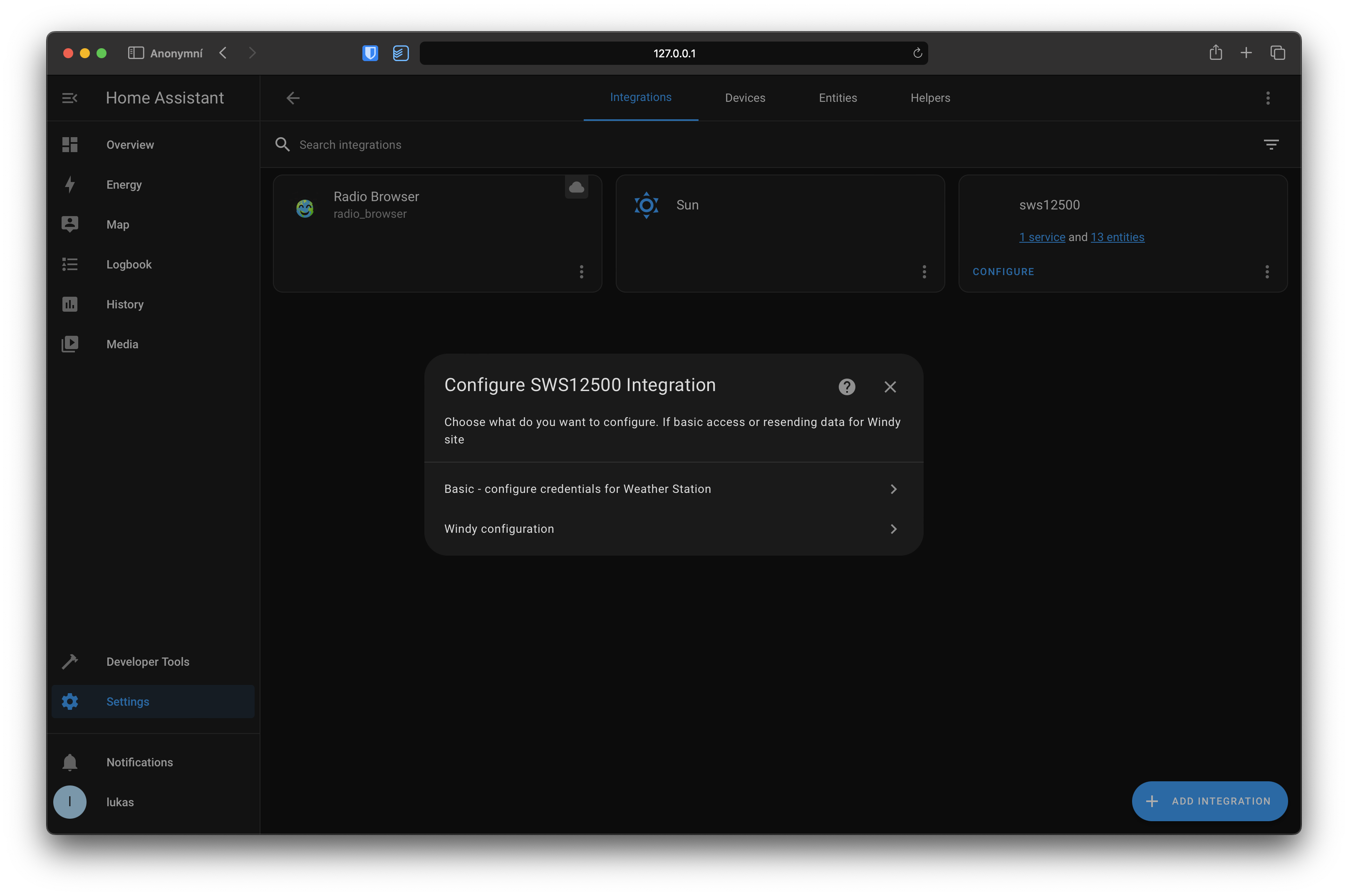 reconfigure dialog