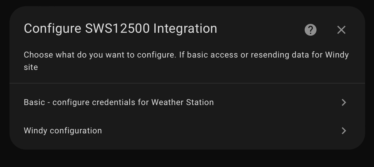 config dialog